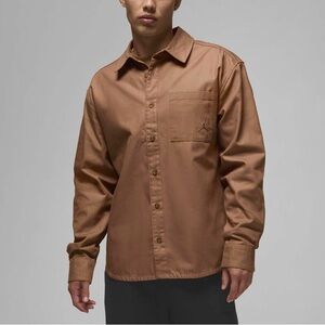 NWT $120 Nike Jordan Essentials Men's Button-Down Shirt Bronze Medium